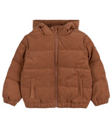 miles the label Corduroy Hooded Packable Jacket Copper