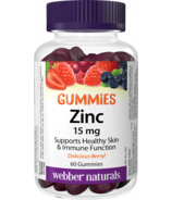 Webber Naturals Zinc 15mg Gummy Berry 