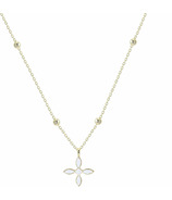 Natalie Wood Designs Enamel Cross Drop Necklace White Enamel