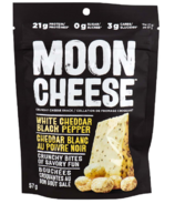 Moon Cheese Bouchées de fromage croquant Cheddar blanc Poivre noir