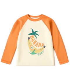 Souris Mini Children Rashguard Cream and Orange Banana Surf