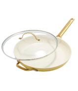 GreenPan Padova Reserve 12 Inch Covered Fry Pan with Lid Yellow