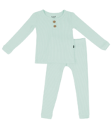 Kyte BABY Ribbed Henley Long Sleeve and Pant Set Sage