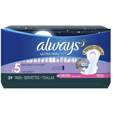 Save on Always Ultra Thin Pads with Flexi-Wings Overnight Jumbo Pack Size 4  Order Online Delivery