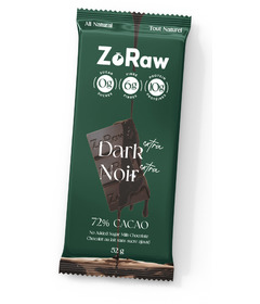 image of ZoRaw 72% Extra Dark Chocolate with Protein with sku:341200