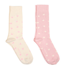Pokoloko Pima Socks Have a Heart Pink 