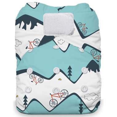 Thirsties Natural One Size All in One Hook & Loop Diaper Mountain Bike Thirsties Natural One Size All in One Hook & Loop Diaper Mountain Bike