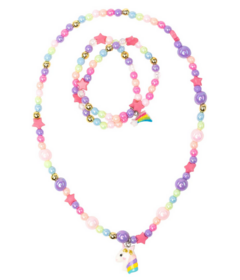 Great Pretenders Cheerful Starry Unicorn Necklace & Bracelet Set