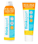 thinksport Kids Clear Zinc Sunscreen Lotion & Spray SPF 30+ Bundle