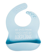Lil North Co. Bavoir en silicone bleu clair avion