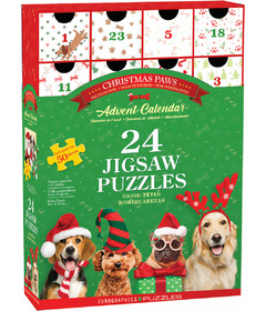 image of Eurographics Christmas Paws Advent Calendar Puzzles with sku:338413
