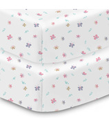 BreathableBaby Cotton Percale Fitted Sheets for Crib & Mattress Butterflies