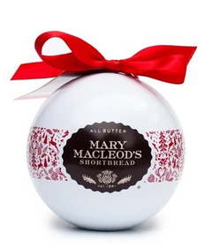 Mary McLeod's Chocolate Crunch Shortbread White Ornament Tin
