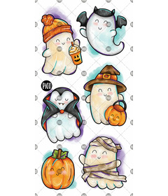 PiCO Temporary Tattoos Halloween Ghosts
