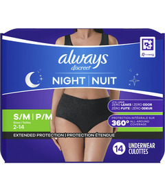 Always Discreet Incontinence Overnight Underwear for Women