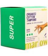 Marlow 100% Organic Cotton Applicator Tampons Super
