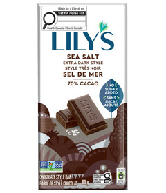 Lily's Sweets Sea Salt Extra Dark Chocolate Style Bar