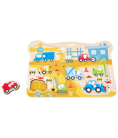 Hape Toys Construction Vehicles Peg Puzzle