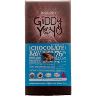 Giddy Yoyo Raw Organic Chocolate Bar Original Giddy Yoyo Raw Organic Chocolate Bar Original