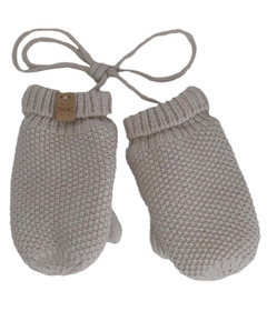 Calikids Knit Mitten with Cord Moon Beam