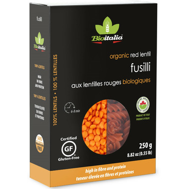 Bioitalia Organic Red Lentil Pasta Fusilli Bioitalia Organic Red Lentil Pasta Fusilli