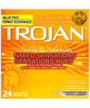 Condoms Naked Sensations ultra nervurés de Trojan – Condoms en latex lubrifiés