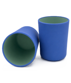 Milly Stone Silicone Two Toned Cup Set Blueberry and Aqua