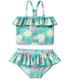 Souris Mini Children Two Piece Swimsuit Floral Turquoise