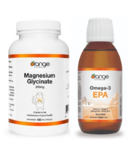 Orange Naturals BOGO Glycinate de magnésium & Oméga-3 EPA liquide Bundle