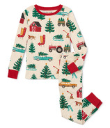 Ensemble de pyjama pour enfants Little Blue House d'Hatley - Arbre de Noël à la ferme