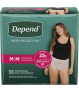 Depend Fresh Protection Women's Incontinence & Postpartum Underwear Medium