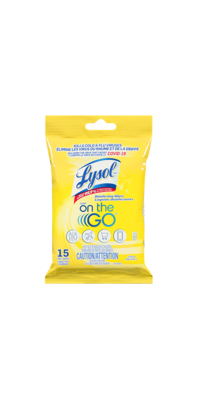 Lysol On the Go Disinfecting Surface Wipes Flatpack Citrus