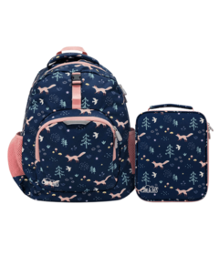 Jan & Jul Kids Backpack & Lunch Bag Navy Forest Bundle