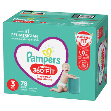 Couches Pampers Cruisers 360, format Super Economique 