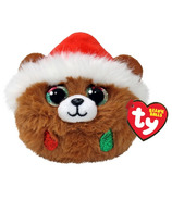 Ty Beanie Ball Pudding Bear with Santa Hat