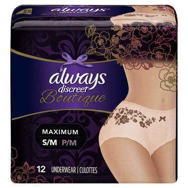  Always Discreet Adult Incontinence & Postpartum Underwear for  Women, for Sensitive Skin, Size S/M, Maximum Plus Absorbency,  Fragrance-Free, Disposable, 48 Count : Health & Household