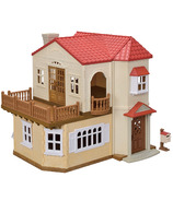 Salle de jeux secrète du grenier de la maison de campagne au toit rouge de Calico Critters