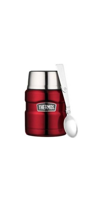 Thermos Stainless King 16 Ounce Food Jar with Folding Spoon, Cranberry