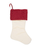 Silver Tree White Velour Stocking With Red Boucle Cuff