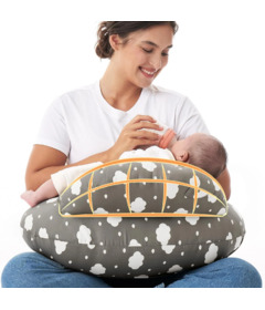 Momcozy Adjustable Nursing Pillow Grey Clouds