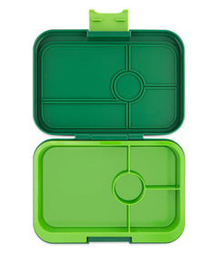 Yumbox Tapas 4 Compartment Bento Box Palm Green with Solid Green Tray