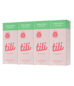 tili Super Greens Juice Box Mixed Berry