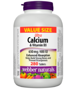 Webber Naturals Calcium avec D3 format économique