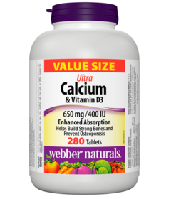 Webber Naturals Ultra Calcium & Vitamin D3 650mg/400IU