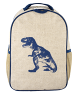 SoYoung Raw Linen Blue Dino Toddler Backpack