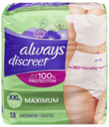 Always Discreet Underwear, Lower Rise, S/M (115-190 lbs), External - Heavy