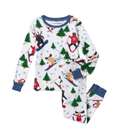 Hatley Little Blue House Kids Pajama Set Wild About Skiing
