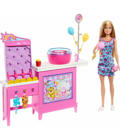 Barbie Cotton Candy Game Booth Playset and Accessories