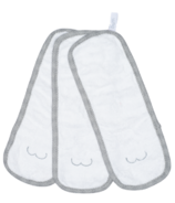 Juddlies Bamboo Bum Cloths White & Driftwood Grey
