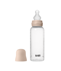 BIBS Round Silicone Medium Flow Baby Bottle Blush